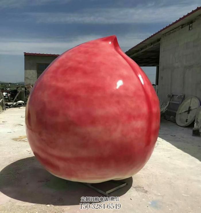 临夏公园寿桃雕塑 酒店门口雕塑 彩绘摆件